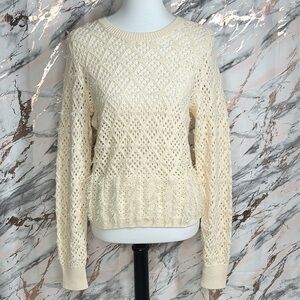 J. Crew Pointelle Knit Crewneck Sweater